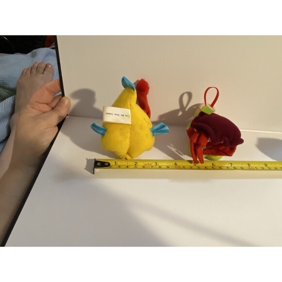 Disney Little Mermaid Plush Christmas Ornament Flounder Sebastian 1987 McDonalds - Picture 4 of 16